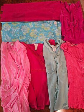 Lot of 5 Summer Tops, 2 Skirts J Jill, Soft Surroundings, Bandolino Large 14